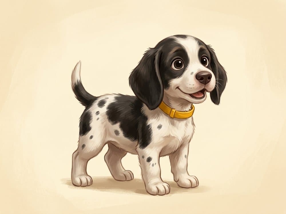 Dog design option 4: black and white spotted puppy